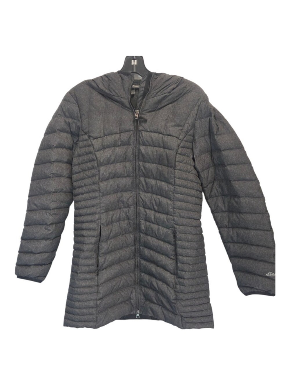 Eddie Bauer Astoria Gray Hooded Down Puffer Parka Jacket Women's Size Medium